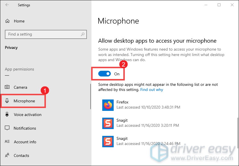 allow desktop apps to access your microphone VALORANT