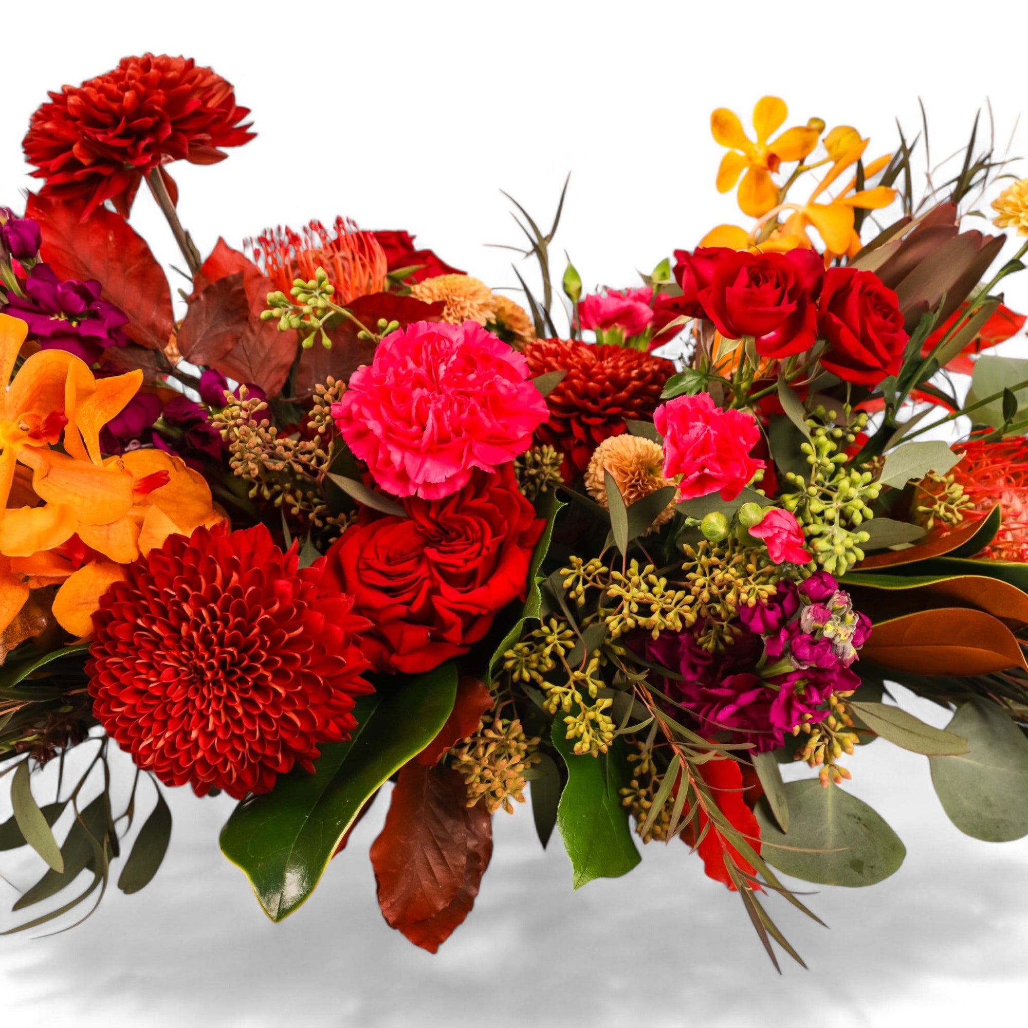 Autumn Harvest Centerpiece - Green Fresh Florals + Plants