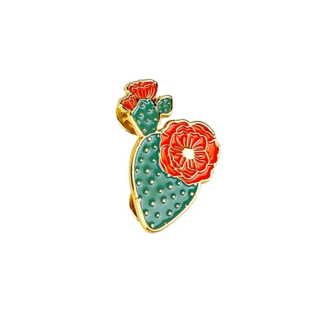 Blooming Cactus Lapel Pin - Green Fresh Florals + Plants