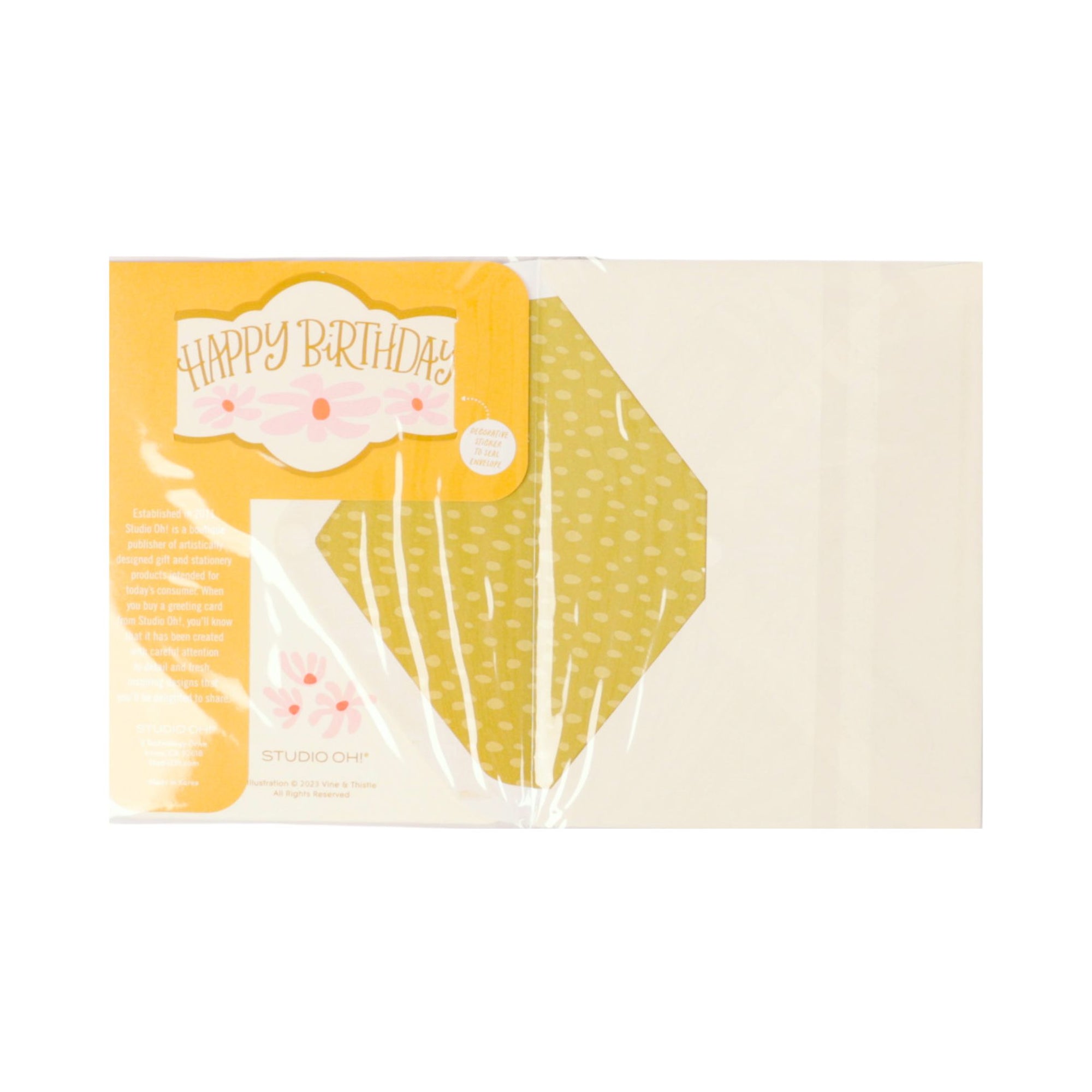 Deluxe Birthday in Bloom Card - Green Fresh Florals + Plants