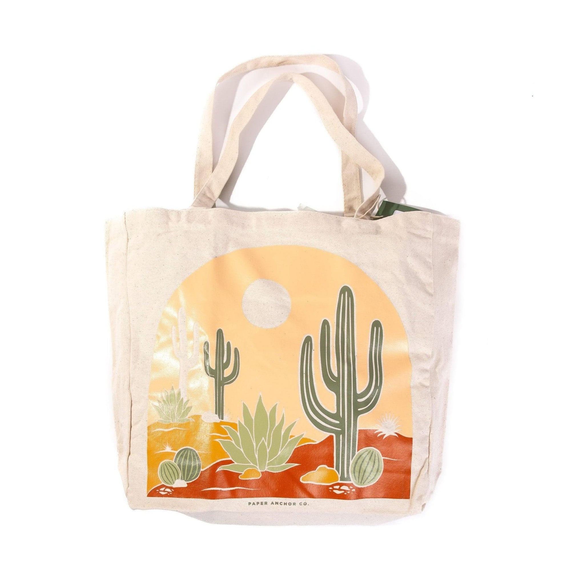 Desert Arch Tote Bag - Green Fresh Florals + Plants