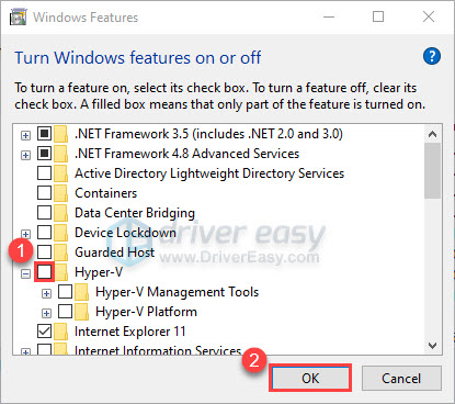 Disable the Hyper-V feature