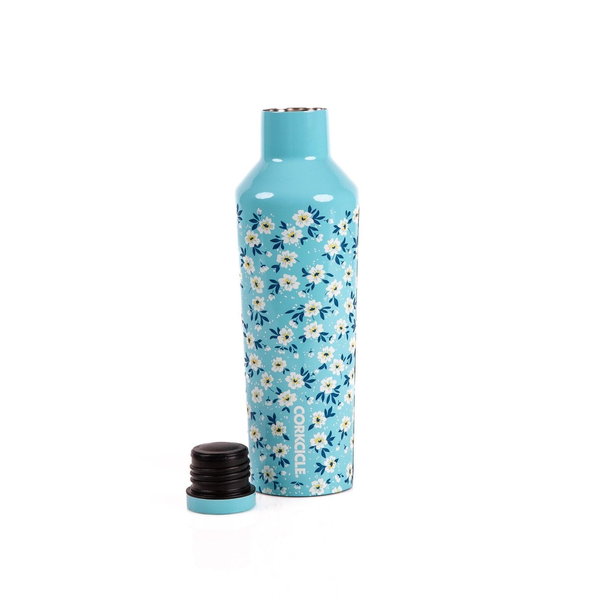 Ditsy Floral Blue Canteen - Green Fresh Florals + Plants