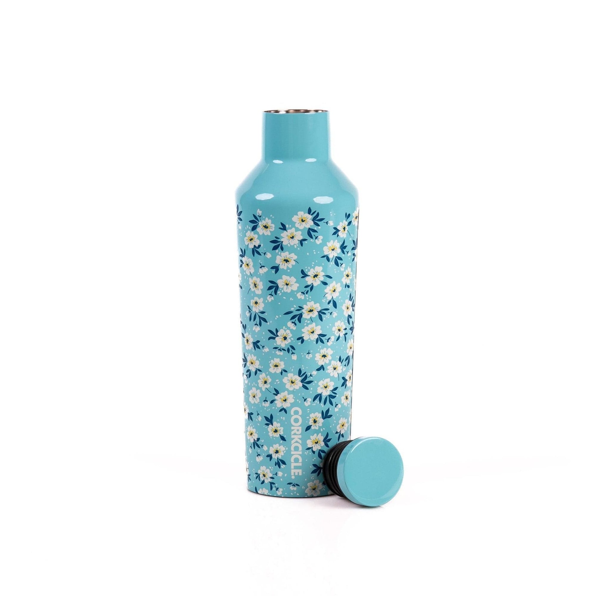 Ditsy Floral Blue Canteen - Green Fresh Florals + Plants