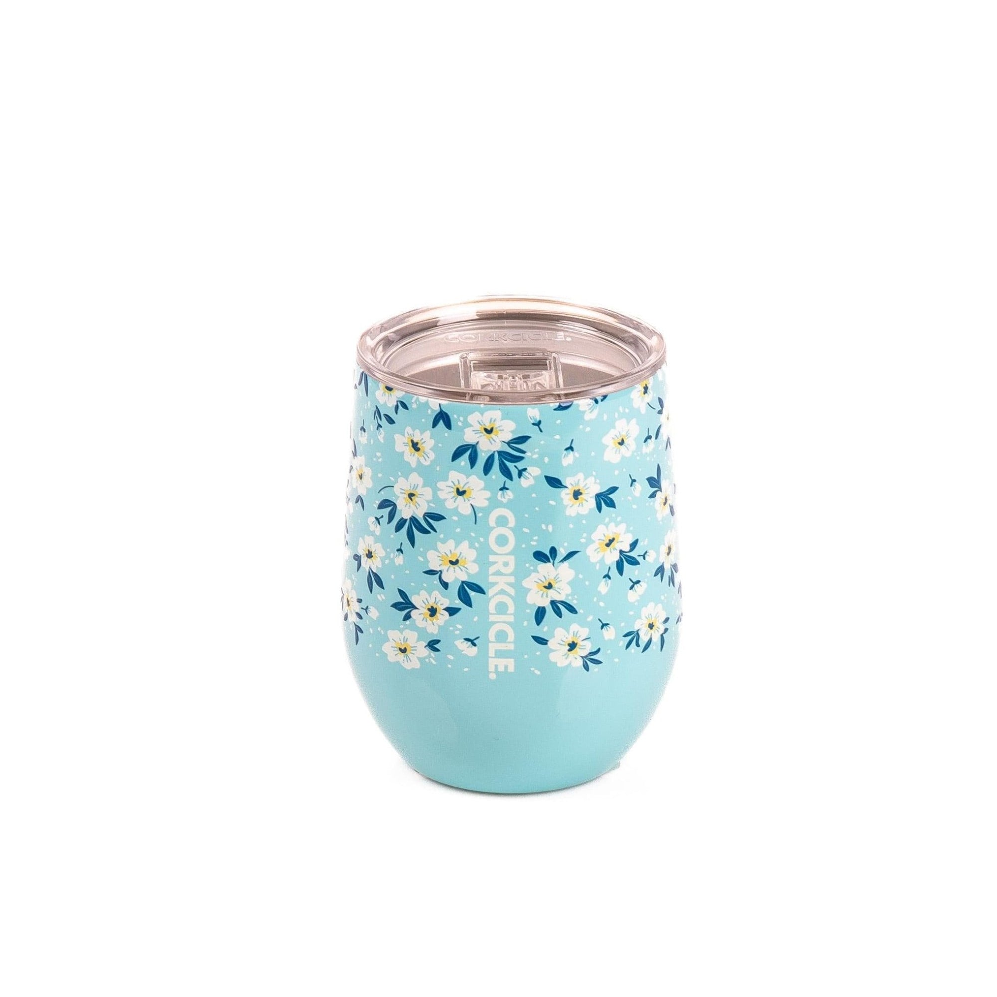 Ditsy Floral Blue Stemless Cup - Green Fresh Florals + Plants