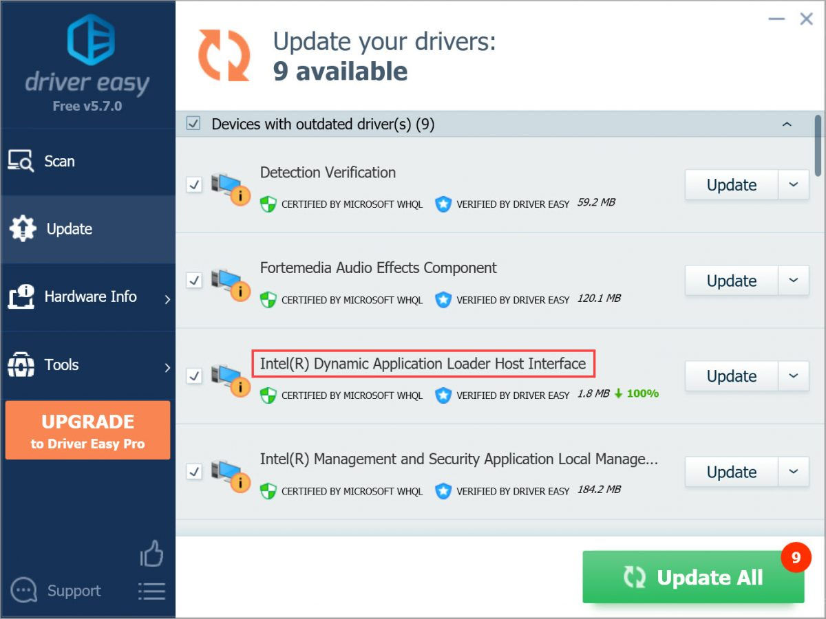 Driver Easy Free Displays the Hidden Devices