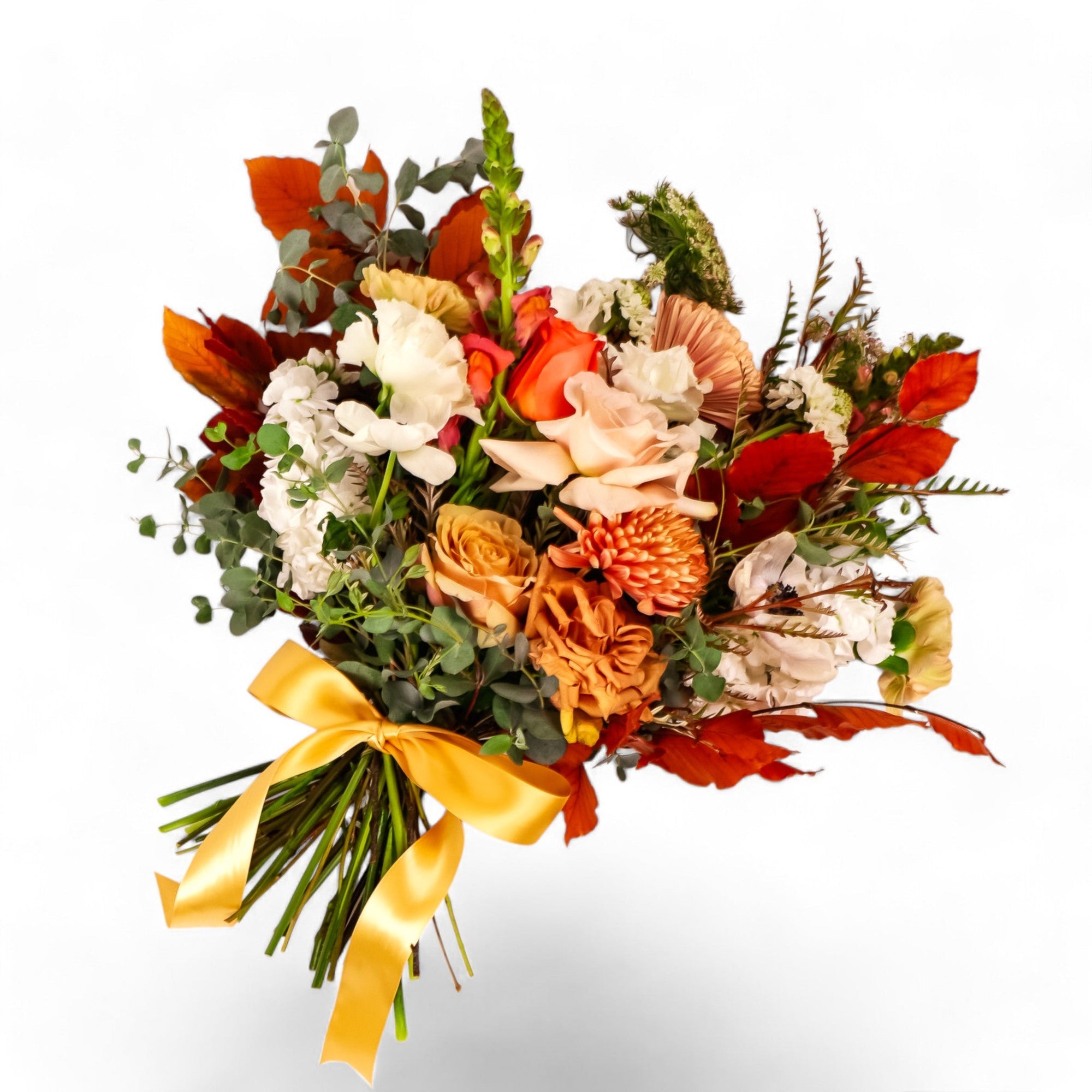 Fall Hand - Tied Bouquet - Green Fresh Florals + Plants