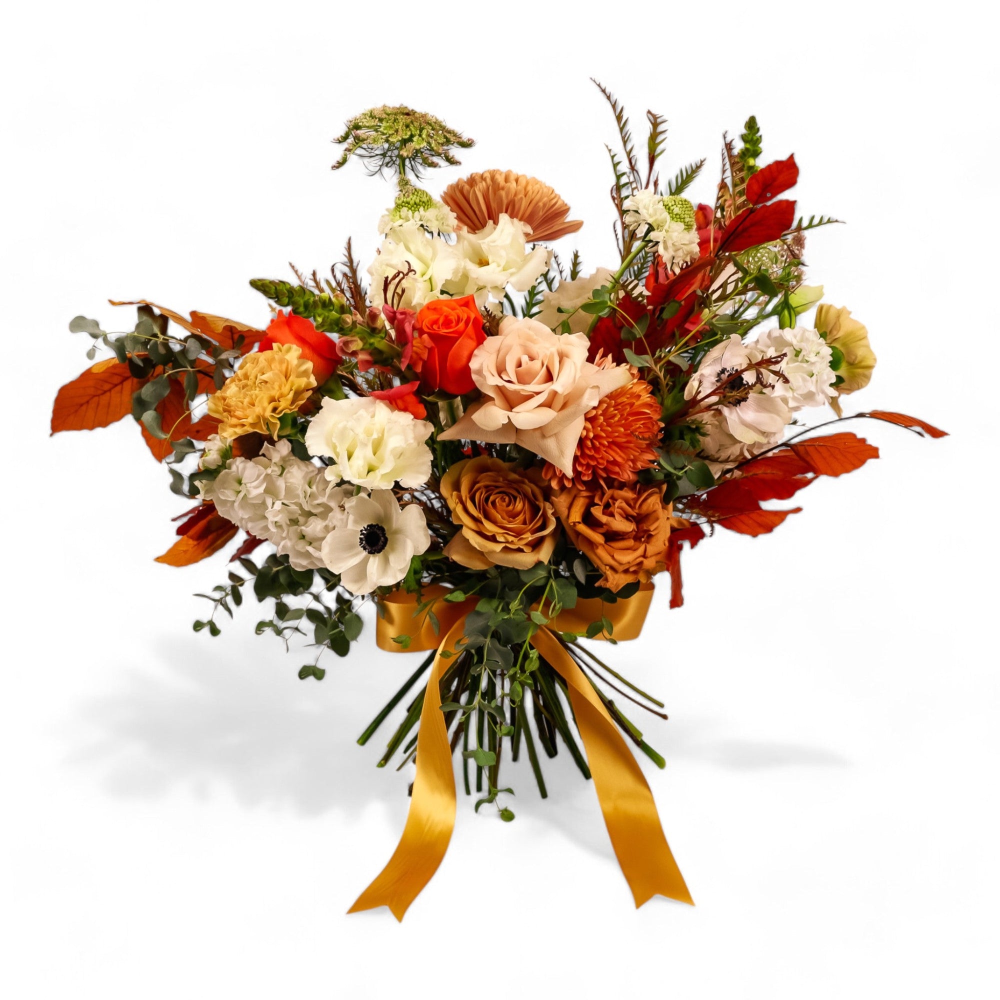 Fall Hand - Tied Bouquet - Green Fresh Florals + Plants