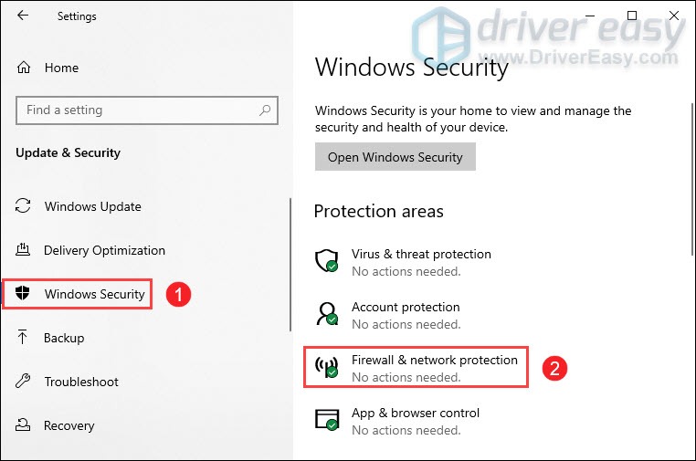 Firewall & network protection