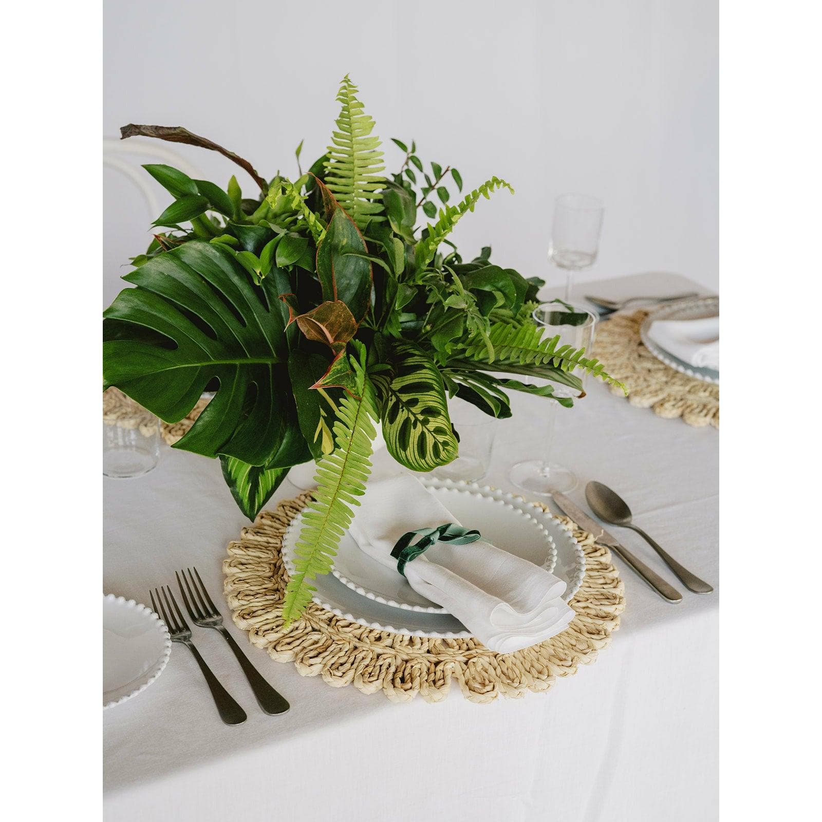 Green Monochrome A la Carte Centerpiece - Green Fresh Florals + Plants