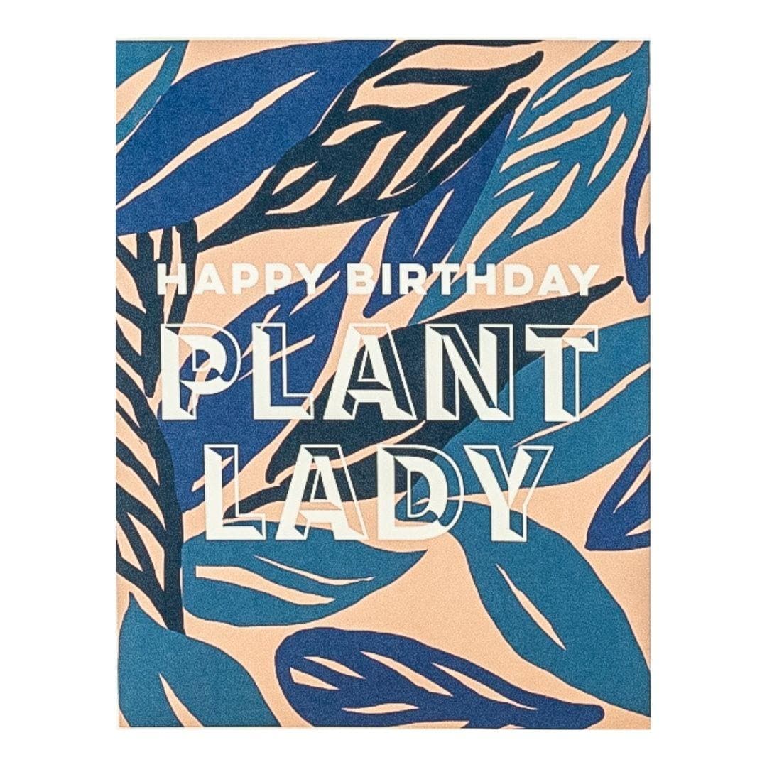 Happy Birthday Plant Lady Card - Green Fresh Florals + Plants