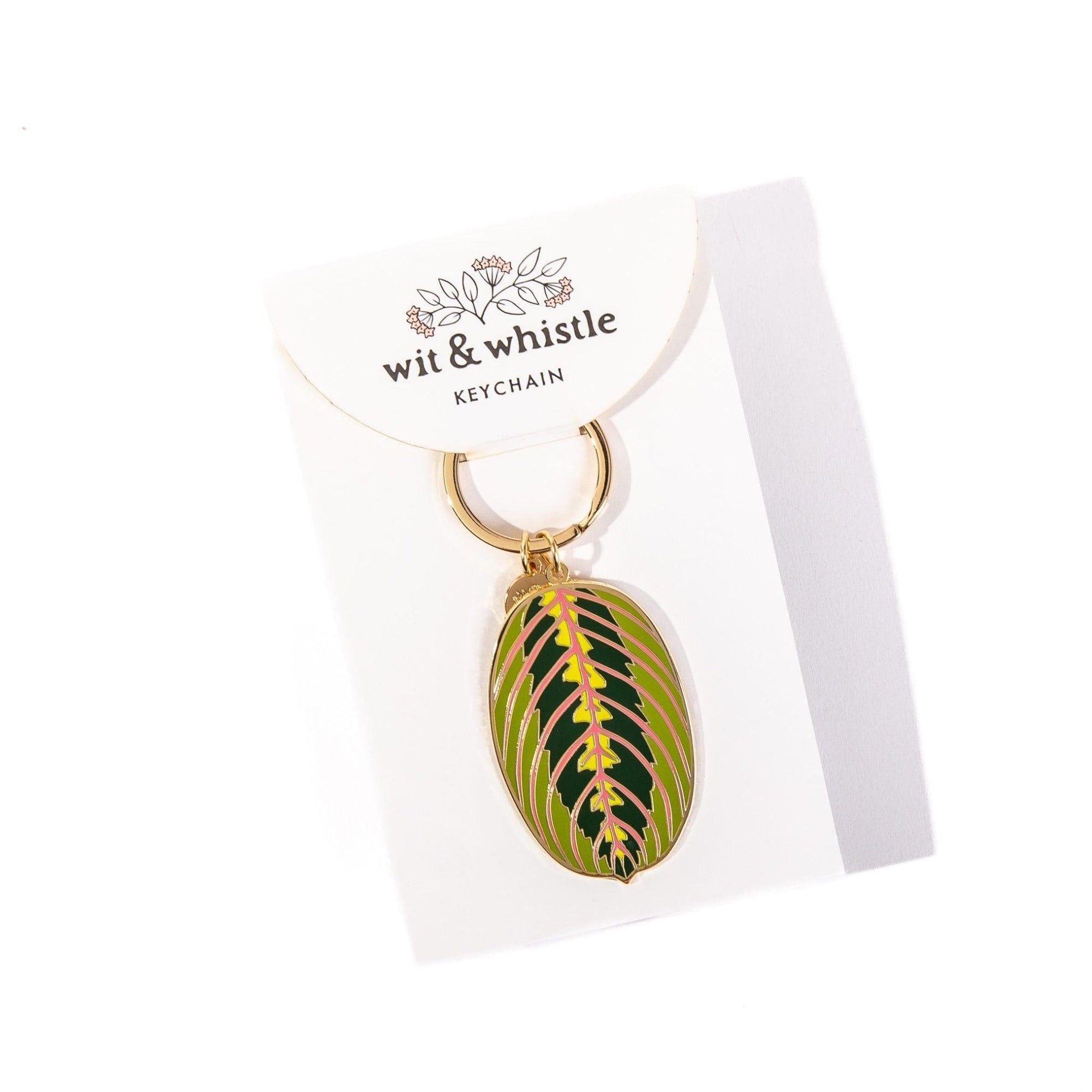 Maranta Prayer Plant Keychain - Green Fresh Florals + Plants