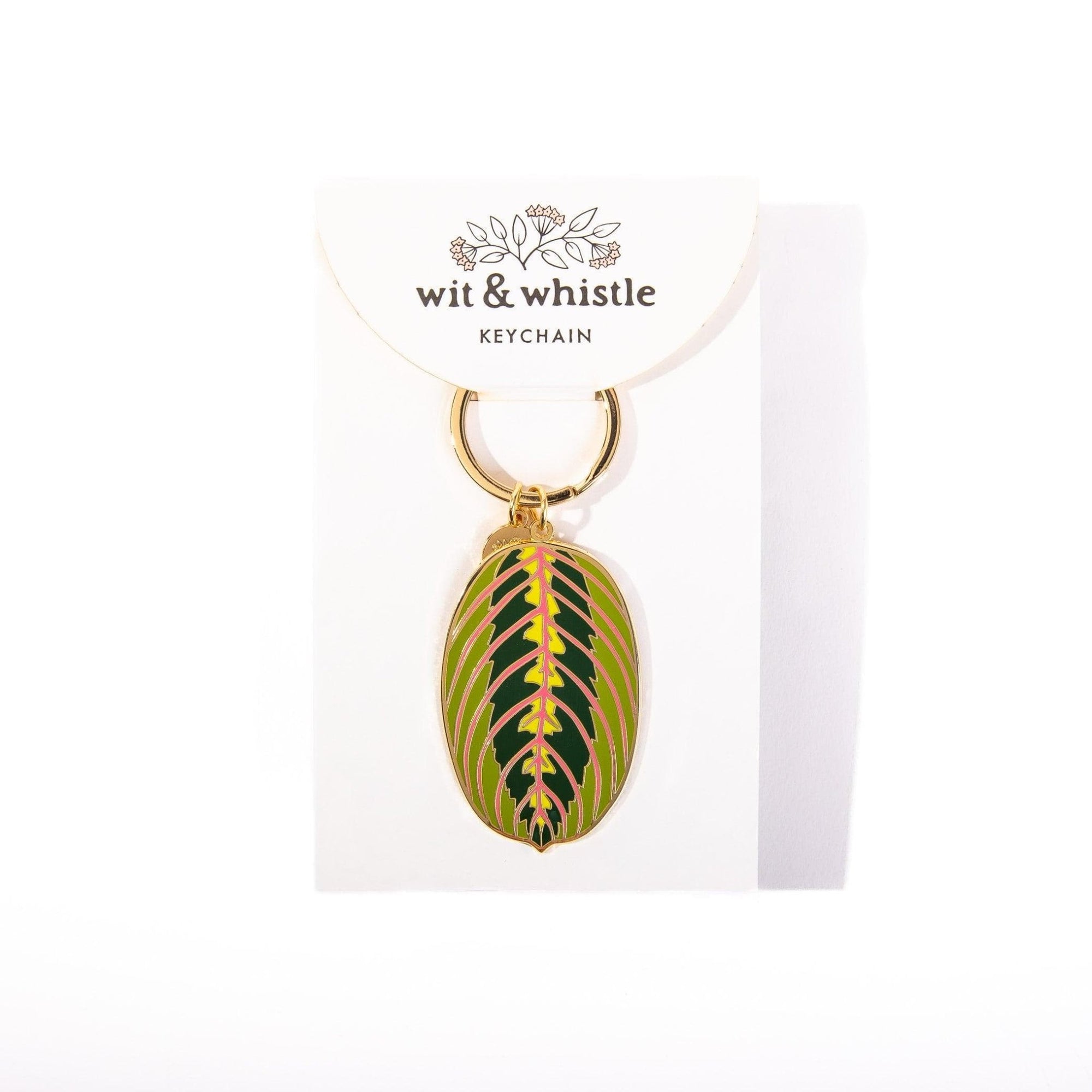 Maranta Prayer Plant Keychain - Green Fresh Florals + Plants