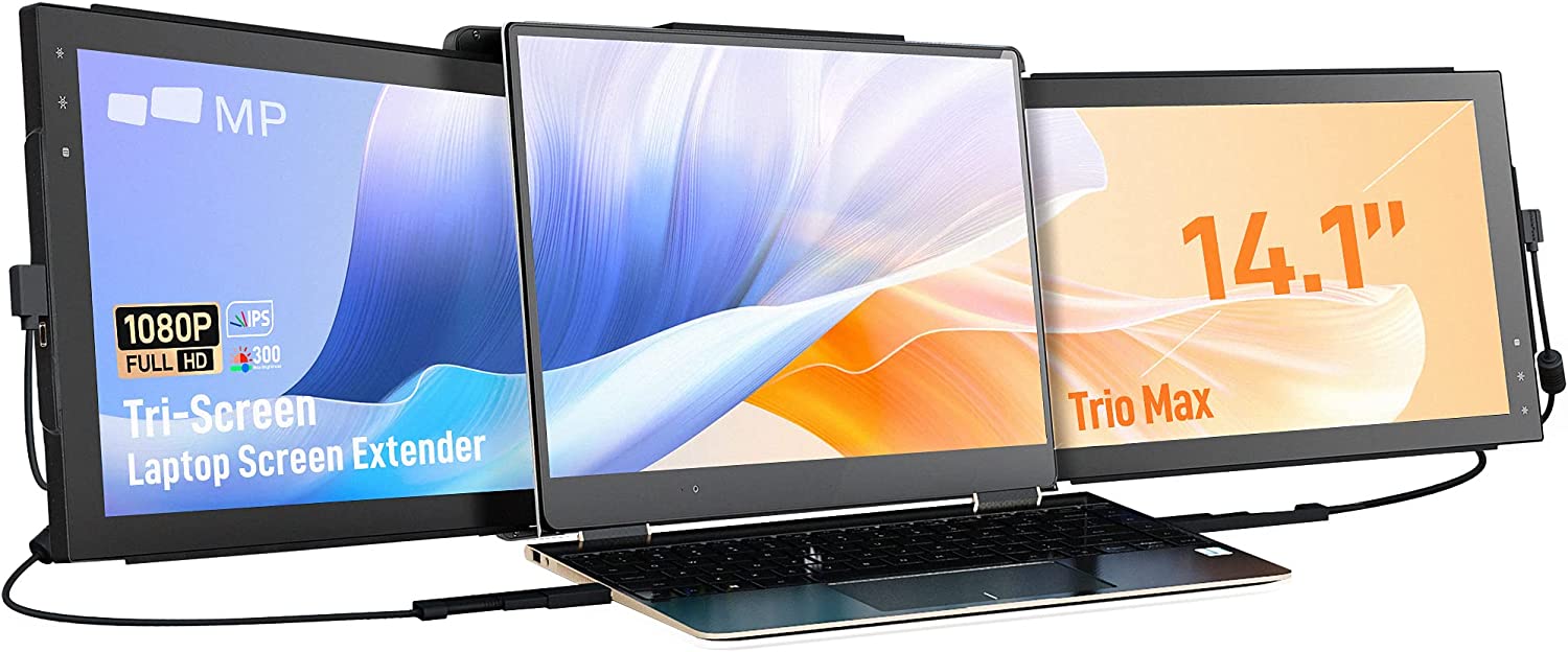 Trio Max Mobile Pixels Tri-Screen Laptop Monitor