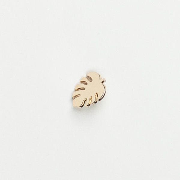 Monstera Leaf Gold Lapel Pin - Green Fresh Florals + Plants