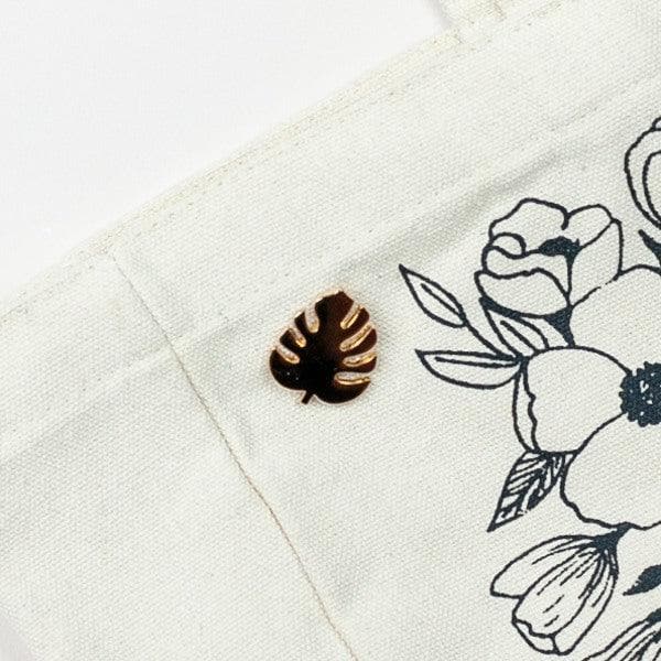 Monstera Leaf Gold Lapel Pin - Green Fresh Florals + Plants