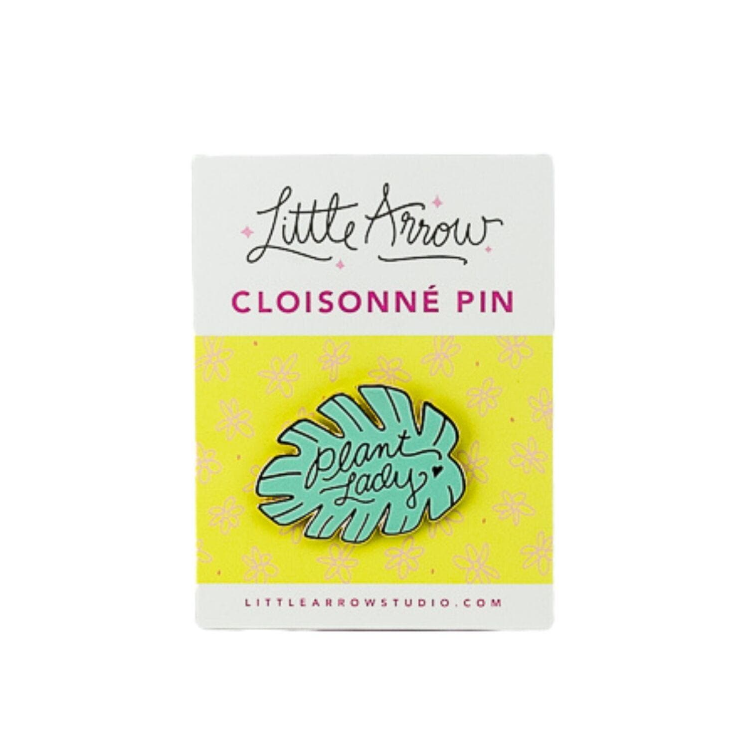 Monstera Plant Lady Enamel Pin - Green Fresh Florals + Plants