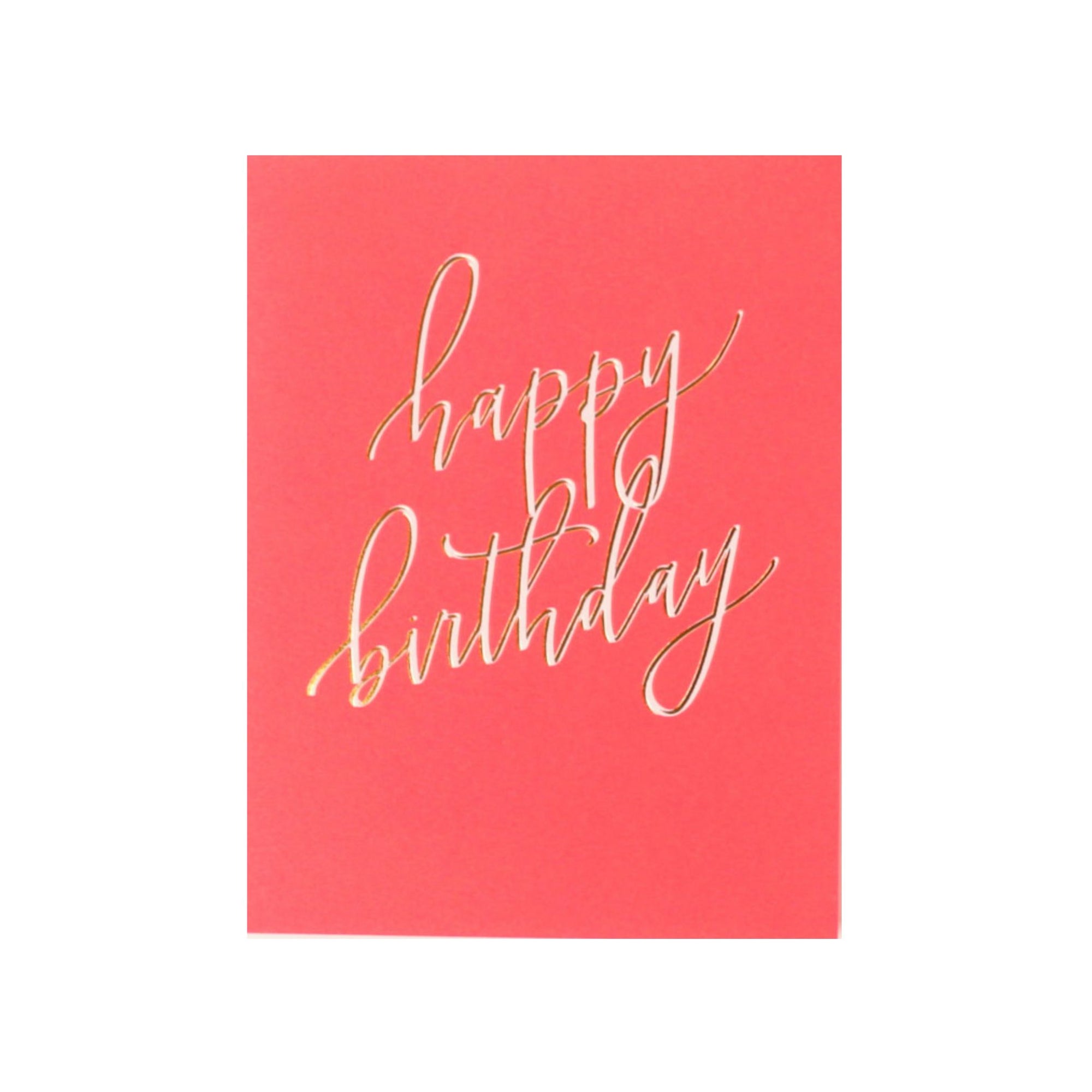 Neon Happy Birthday Card - Green Fresh Florals + Plants