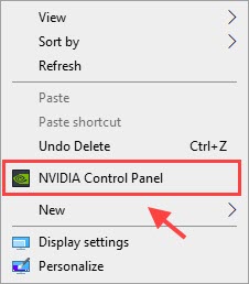 NVIDIA control panel