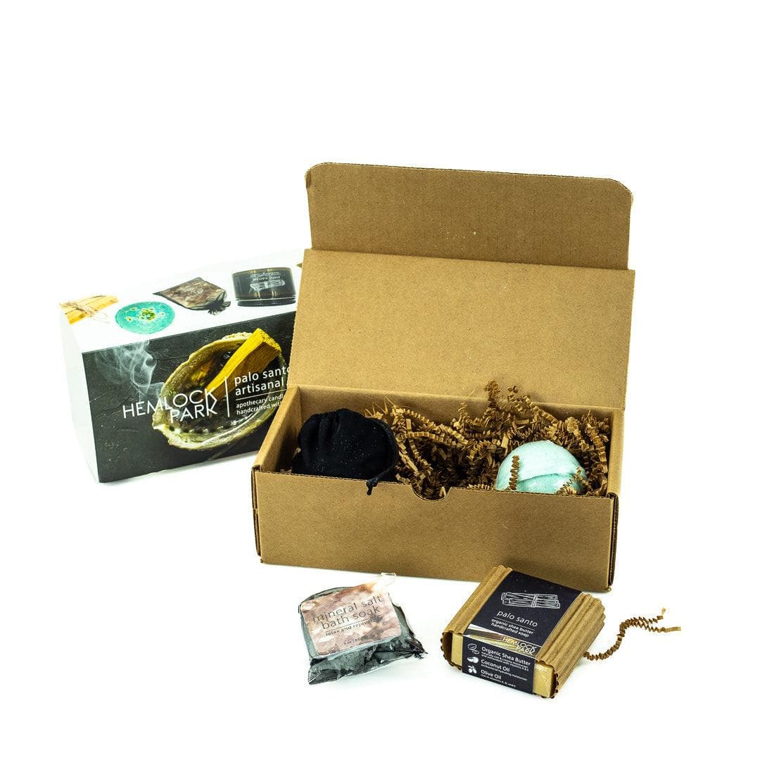 Palo Santo Artisanal Spa Gift Box - Green Fresh Florals + Plants