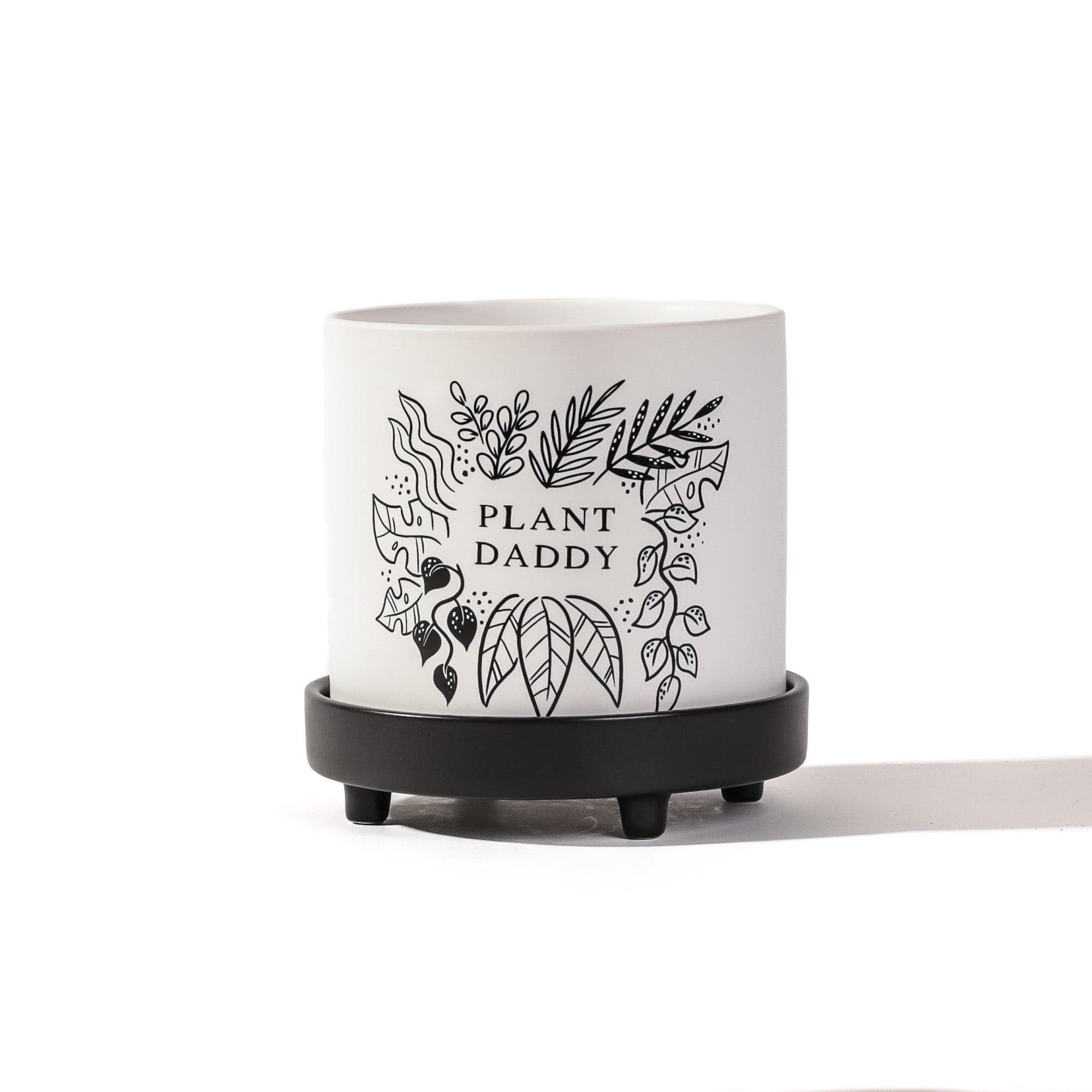 Plant Daddy Ceramic Pot - Green Fresh Florals + Plants