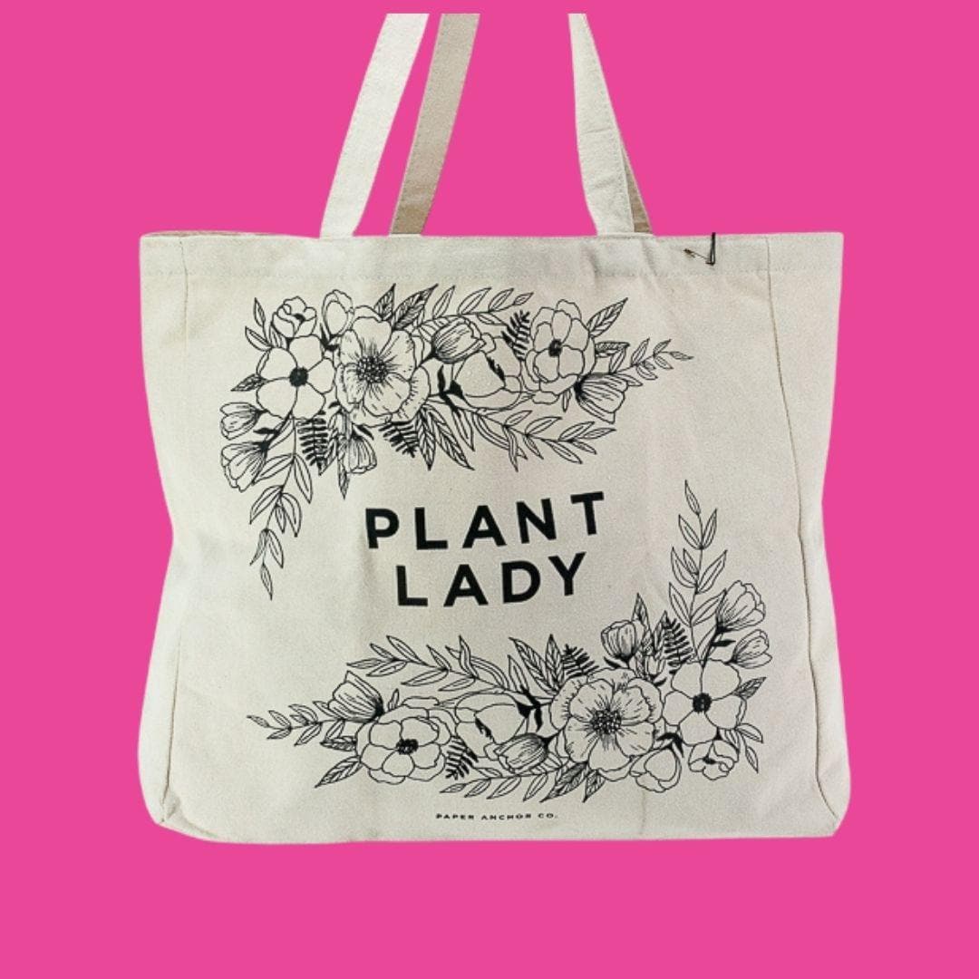 Plant Lady Tote Bag - Green Fresh Florals + Plants