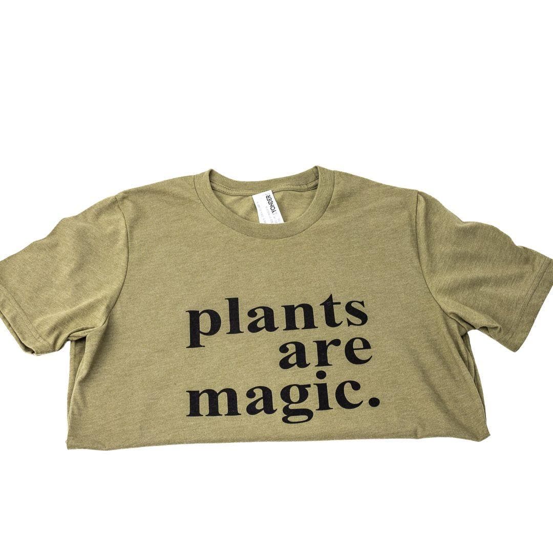 Plants Are Magic T-shirt - Green Fresh Florals + Plants