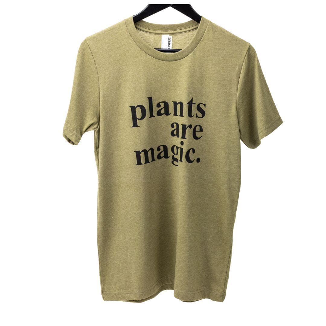 Plants Are Magic T-shirt - Green Fresh Florals + Plants