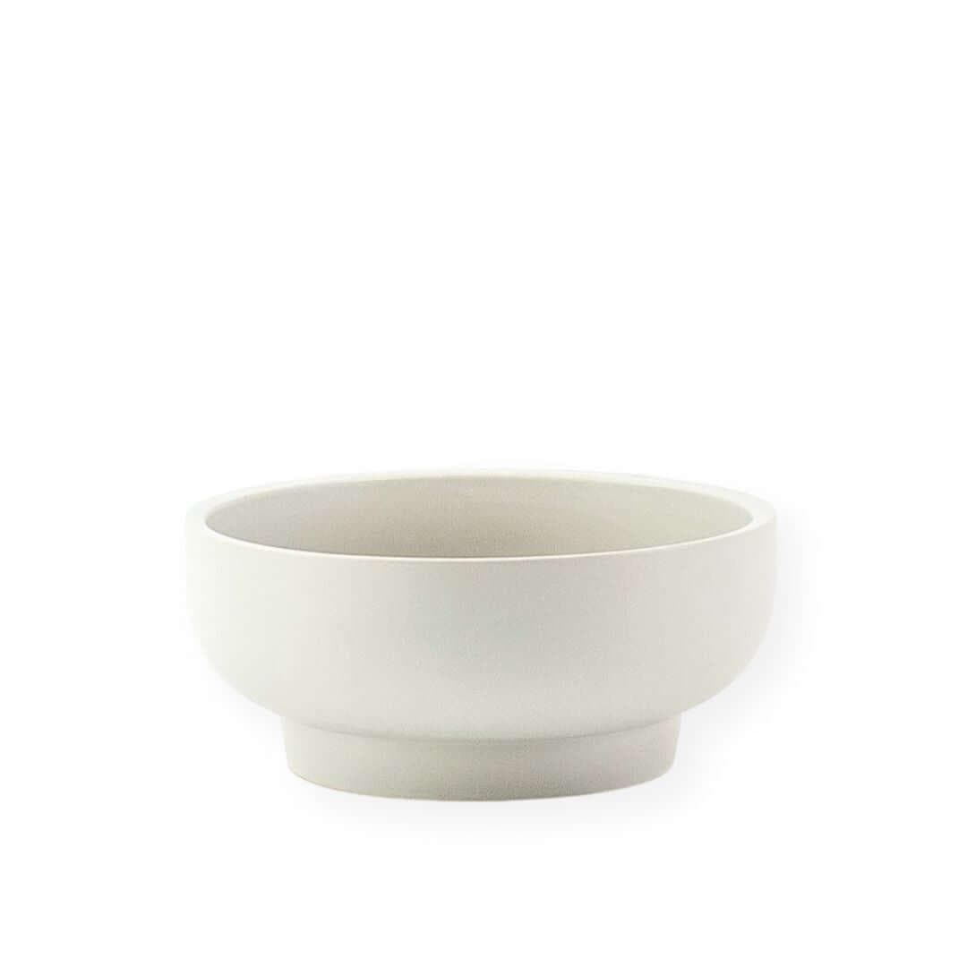 Porcelain Pedestal Bowl - Green Fresh Florals + Plants