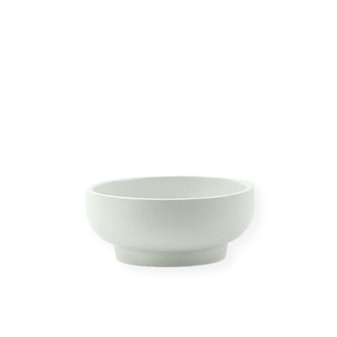 Porcelain Pedestal Bowl - Green Fresh Florals + Plants