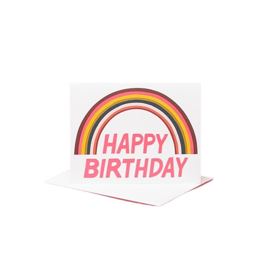 Rainbow Happy Birthday Card - Green Fresh Florals + Plants