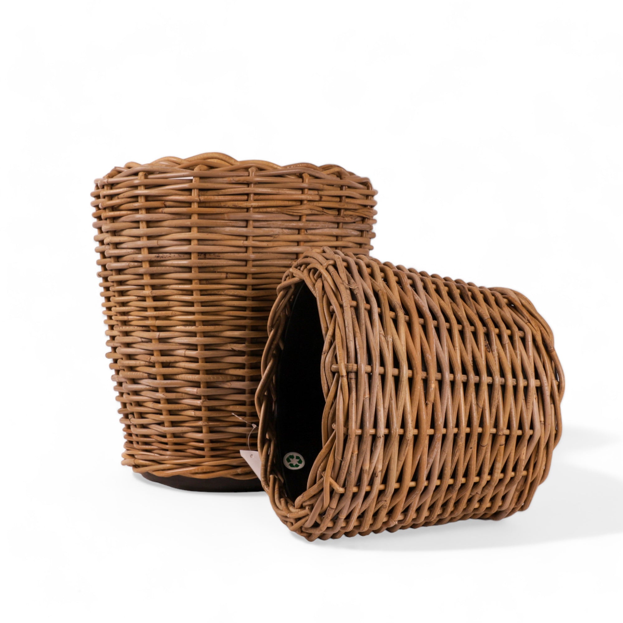 Rattan Basket - Green Fresh Florals + Plants