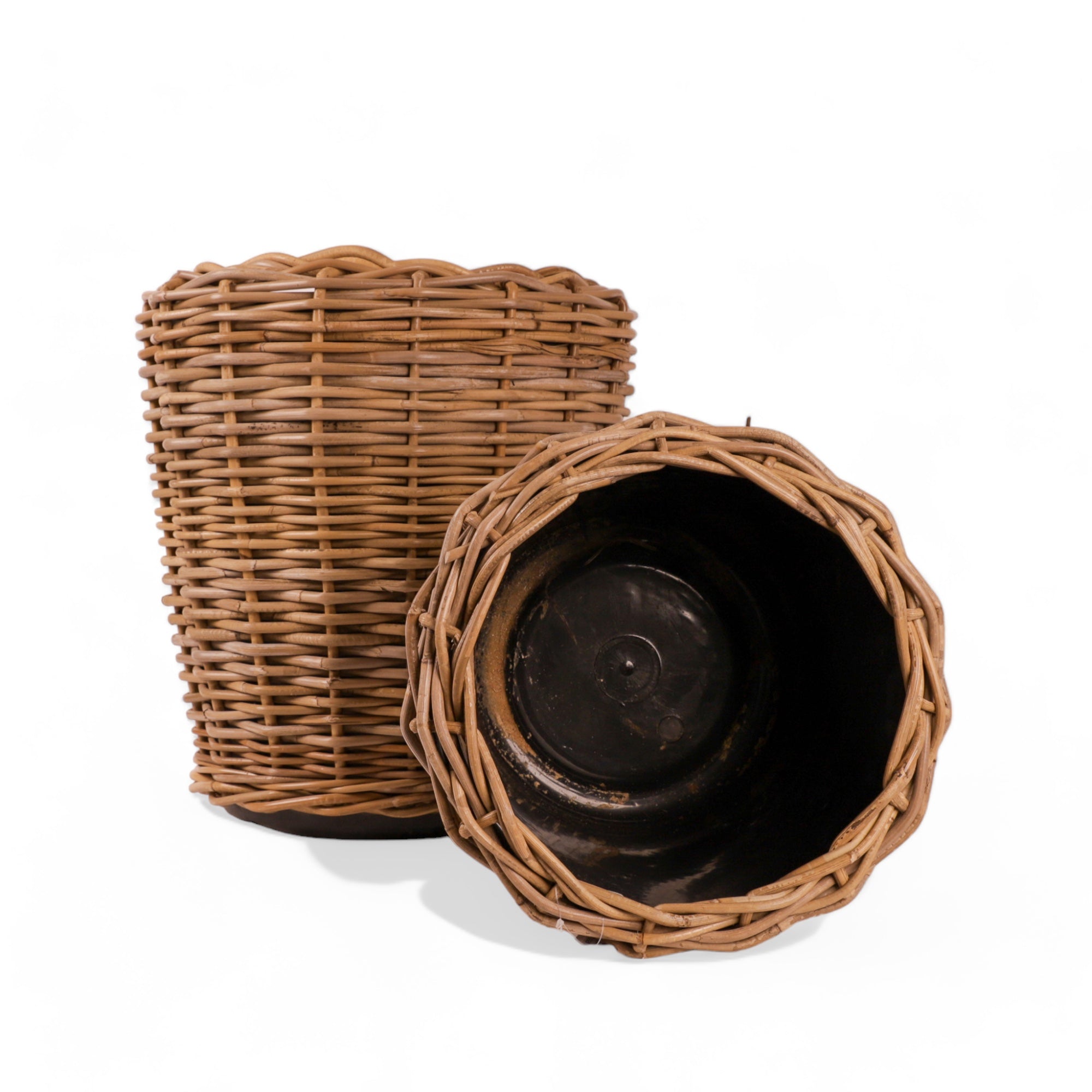 Rattan Basket - Green Fresh Florals + Plants