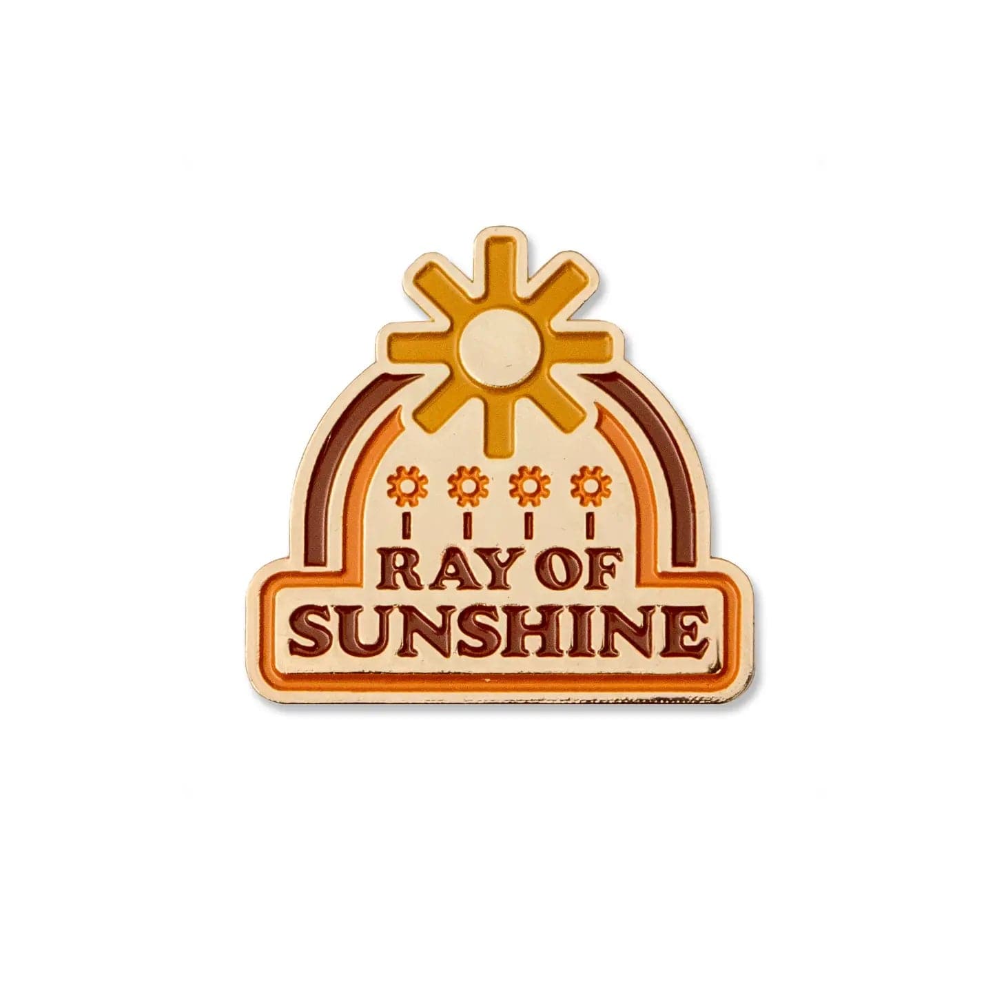 Ray of Sunshine Enamel Pin - Green Fresh Florals + Plants