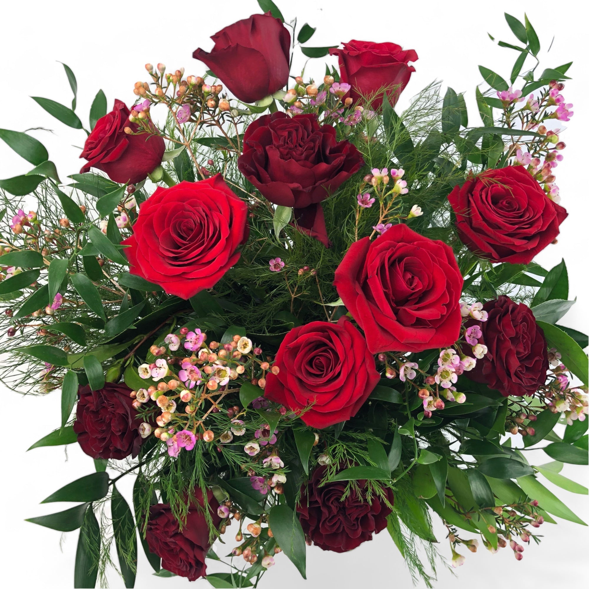 Shades of Red Long - Stem Roses - Green Fresh Florals + Plants