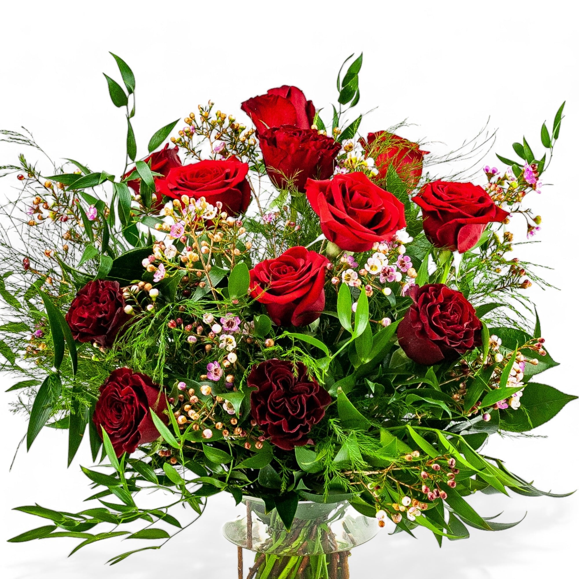 Shades of Red Long - Stem Roses - Green Fresh Florals + Plants