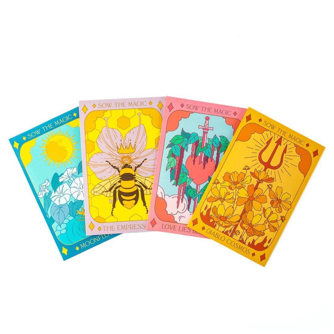 Sow the Magic Tarot Card Seed Collection - Green Fresh Florals + Plants