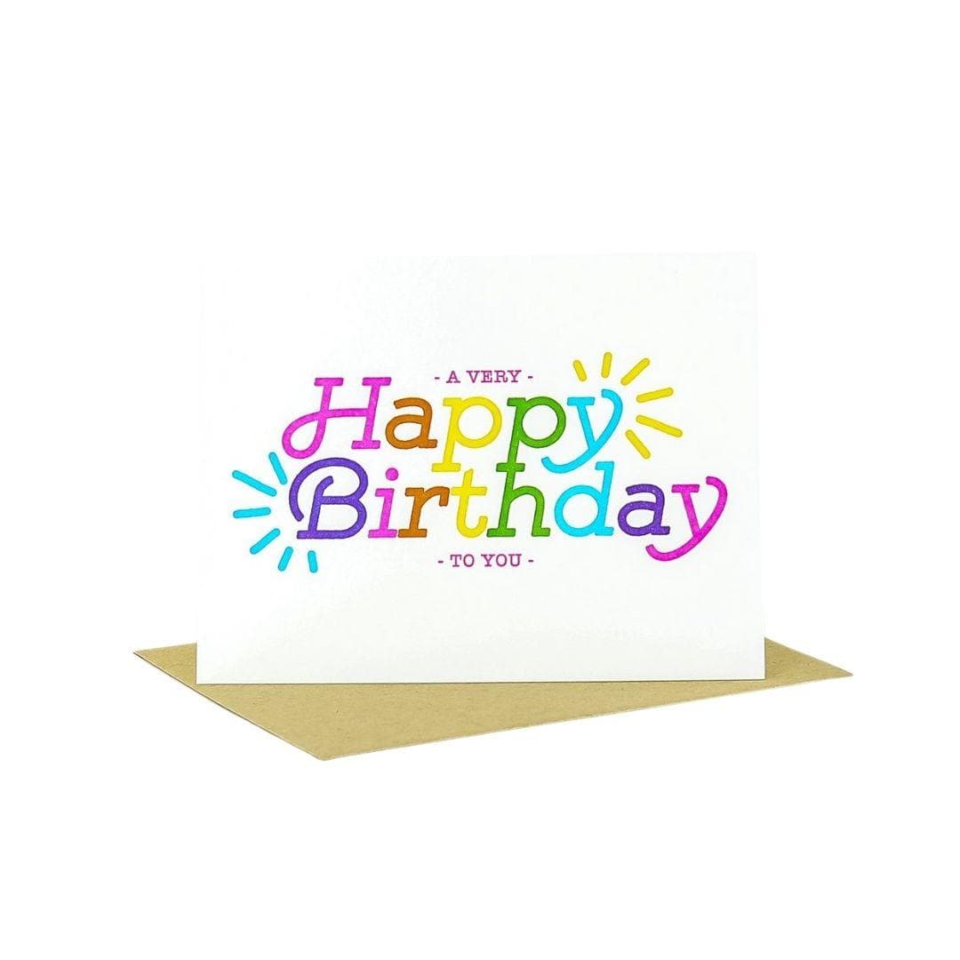 Super Electric Birthday Card - Green Fresh Florals + Plants