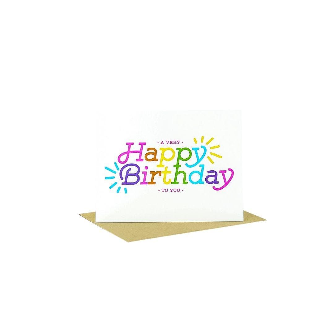 Super Electric Birthday Card - Green Fresh Florals + Plants