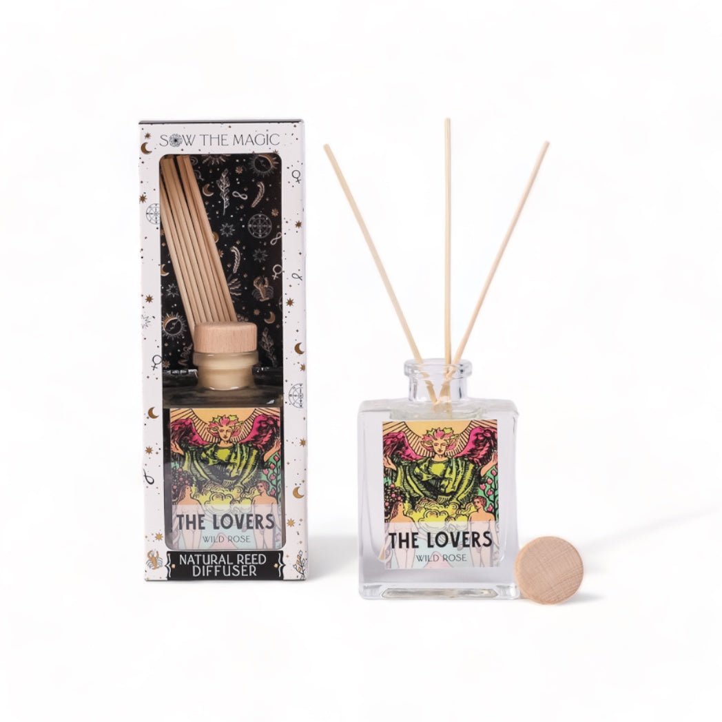 Tarot Card Home Reed Diffuser - Green Fresh Florals + Plants