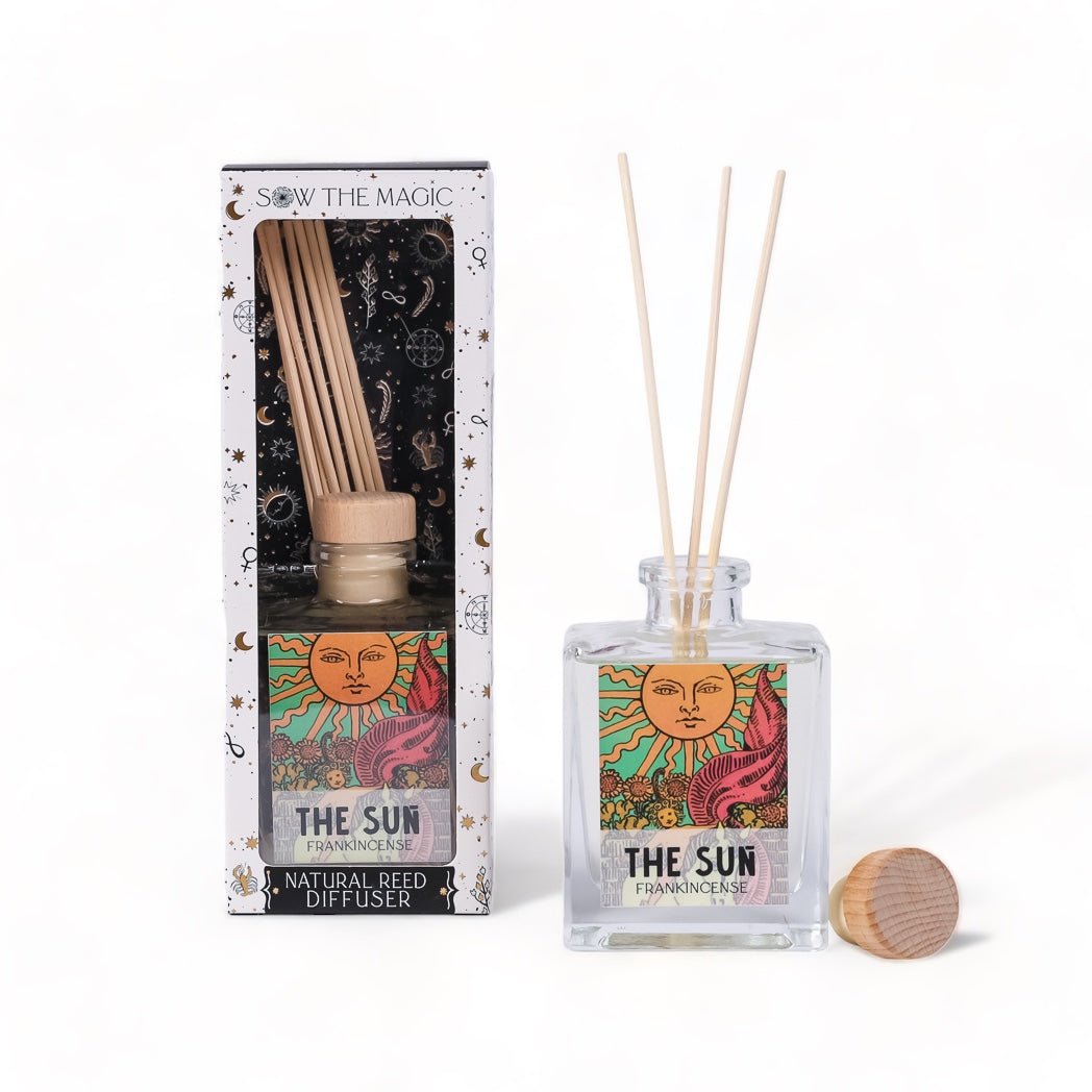 Tarot Card Home Reed Diffuser - Green Fresh Florals + Plants