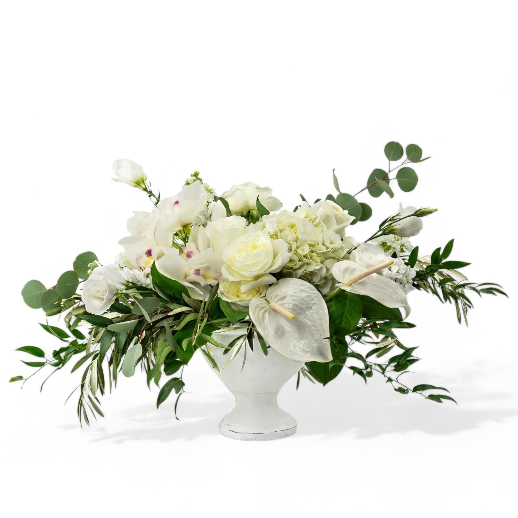 Deluxe White Whispers Designer Floral - Green Fresh Florals + Plants