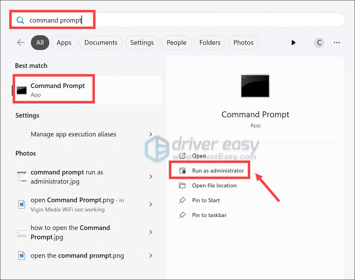 how to open the Command Prompt as an admin